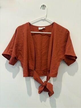 Somedays Lovin Rust Tie-Front Crop Top